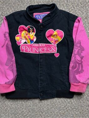 Vintage Y2K Disney Princess Jeff Hamilton Racer Jacket size 6